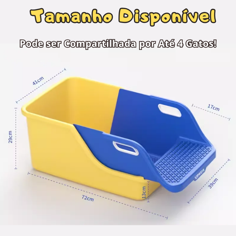 Caixa de Areia com Mecanismo de Limpeza Super Fácil para Gatos