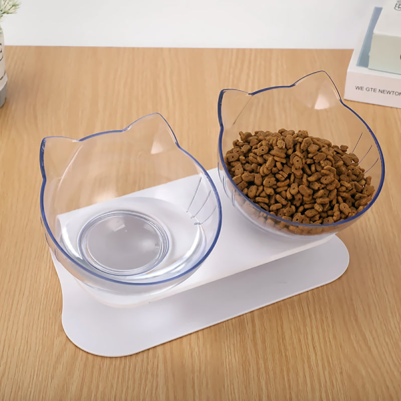 BOWL DUPLO PARA ALIMENTAÇÃO E HIDRATAÇÃO DE GATOS