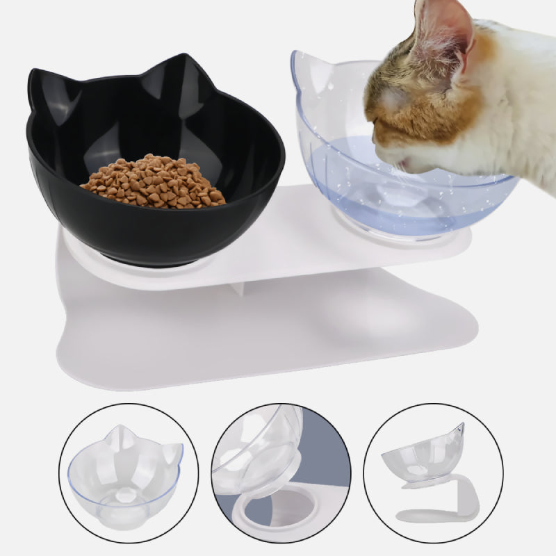 BOWL DUPLO PARA ALIMENTAÇÃO E HIDRATAÇÃO DE GATOS