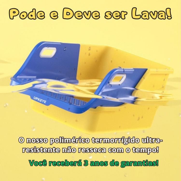 Caixa de Areia com Mecanismo de Limpeza Super Fácil para Gatos
