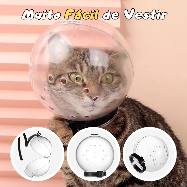 Capacete de Proteção Anti-Mordidas e Unhas para Gatos