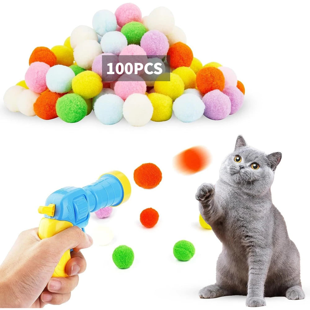 Lançador de Bolinhas de Pelúcia para Gatos