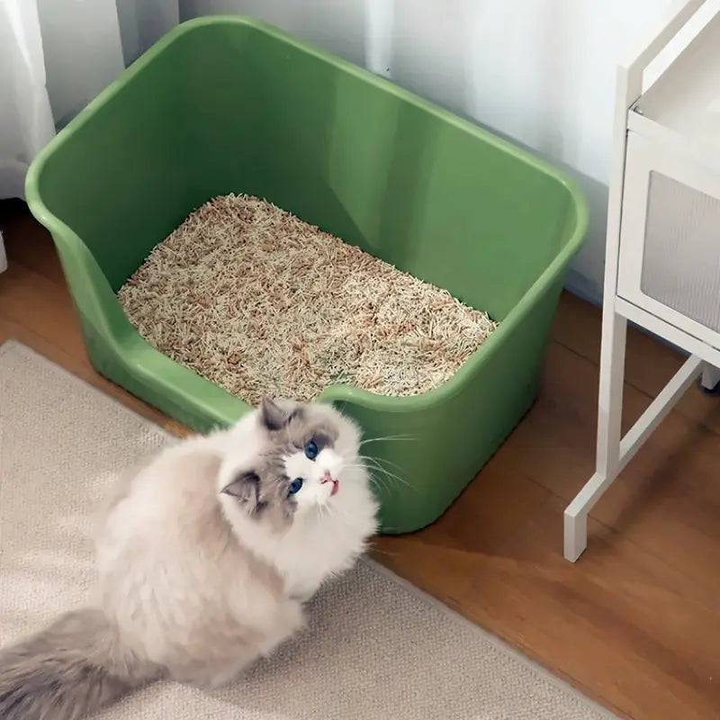 Caixa de areia de gato com tampa, caixa de areia fechada dobrável, grande  penico de gato de entrada superior, bandeja deslizante fácil de limpar