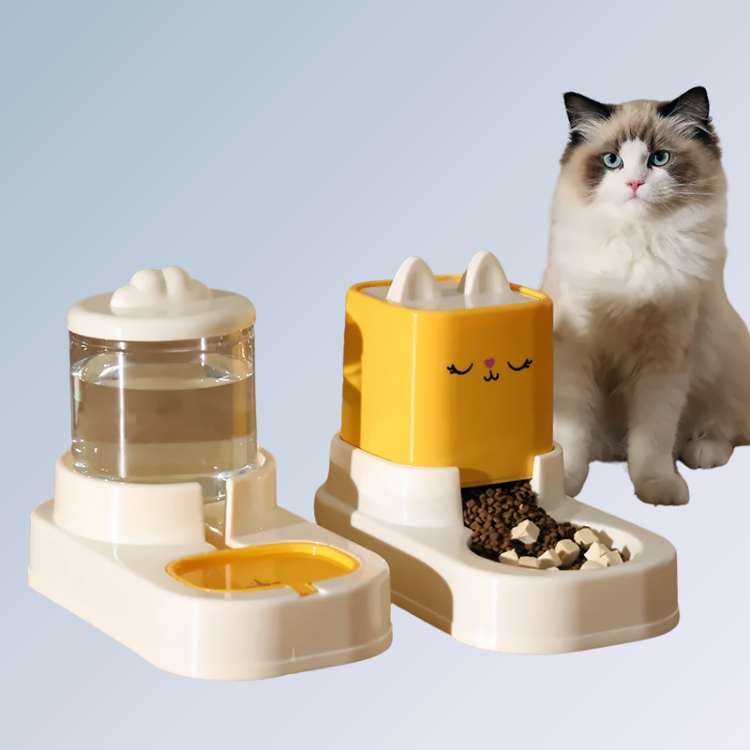 Kit alimentador e fonte de água para gatos