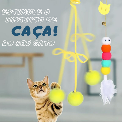 Conjunto de Brinquedos Puxa-Estica-Solta para Gatos (5 Peças)