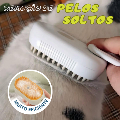 Escova para Gatos com Spray de Vapor 3 em 1