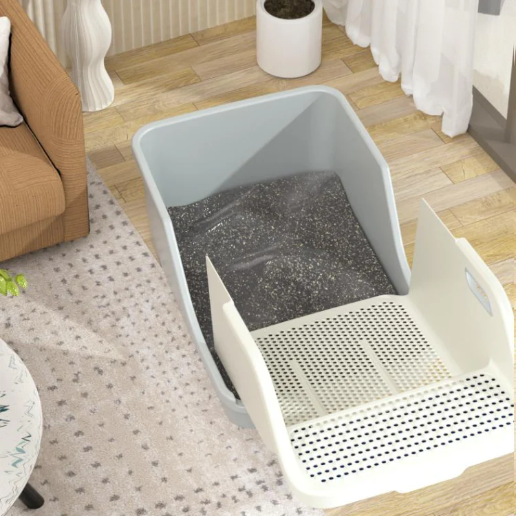 Caixa de Areia com Mecanismo de Limpeza Super Fácil para Gatos