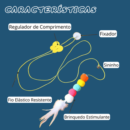 Conjunto de Brinquedos Puxa-Estica-Solta para Gatos (5 Peças)