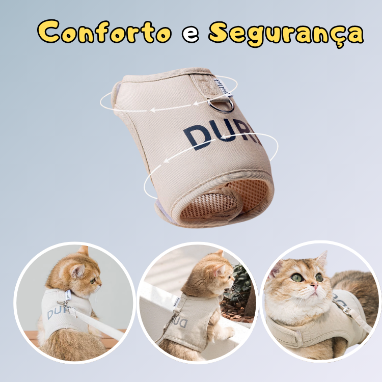 Arnês de Algodão Refletivo para Gatos