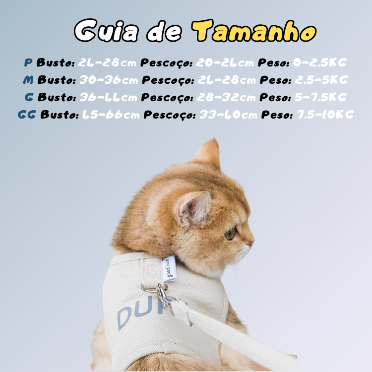 Arnês de Algodão Refletivo para Gatos
