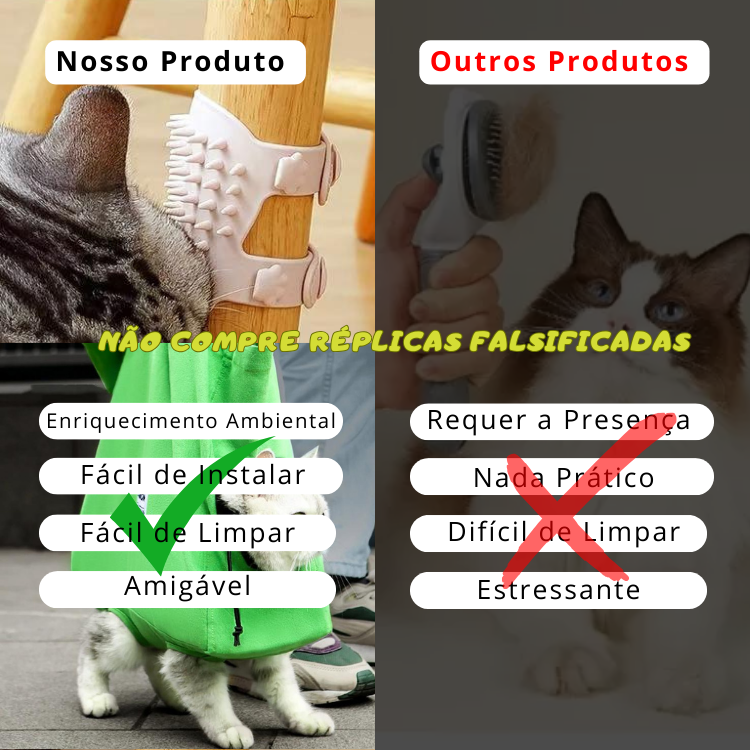 Arranhador de Pelos para Gatos com Escova Integrada