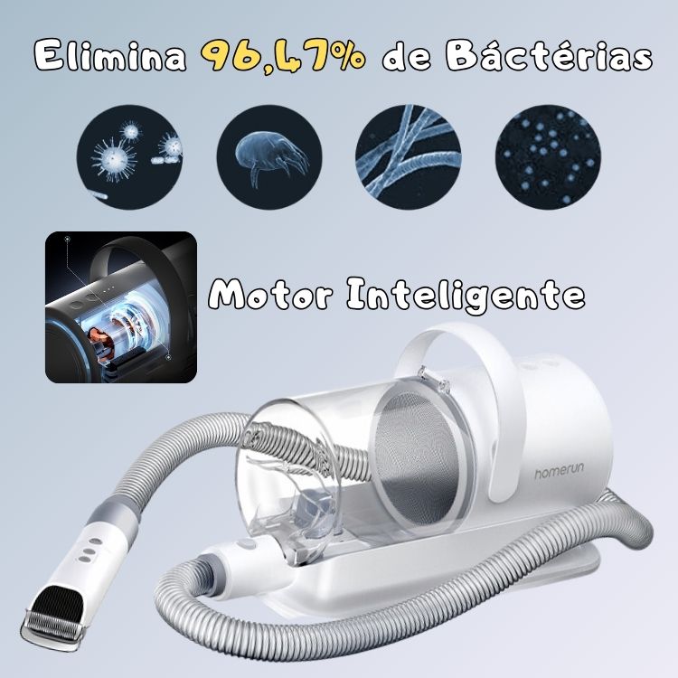 Aspirador e Aparador de Pelos Pet Premium