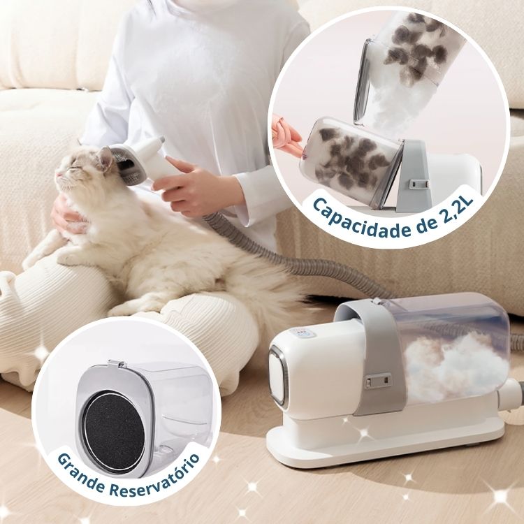 Aspirador e Aparador de Pelos Pet Premium