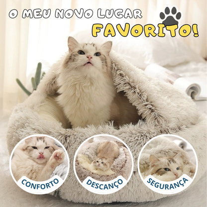 Cama de Pelúcia para Gatos no Inverno