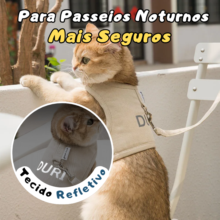 Arnês de Algodão Refletivo para Gatos