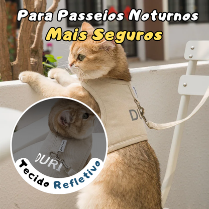 Arnês de Algodão Refletivo para Gatos