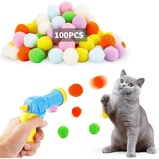 Lançador de Bolinhas de Pelúcia para Gatos