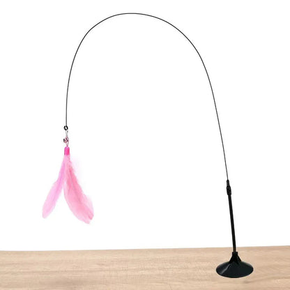 Brinquedo Pena Maluca com Ventosa para Gatos