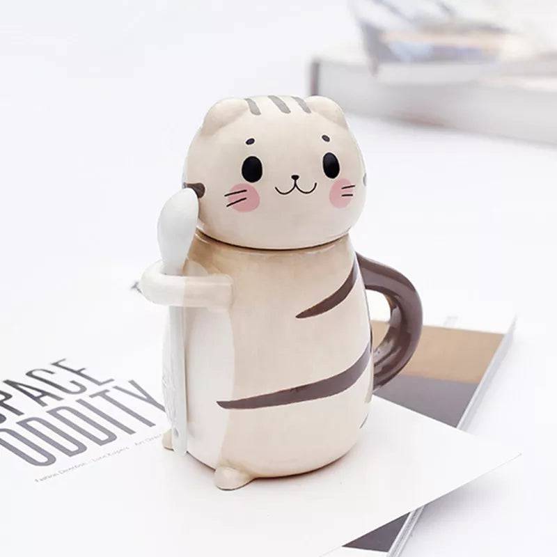Caneca de Gato Fofo Personalizada com Colher Smart Pet Shop