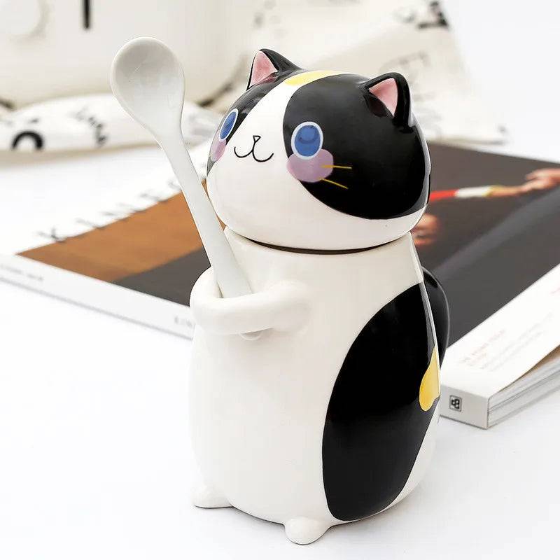Caneca de Gato Fofo Personalizada com Colher Smart Pet Shop