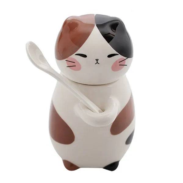 Caneca de Gato Fofo Personalizada com Colher Smart Pet Shop