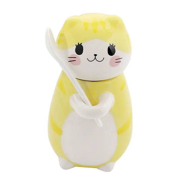 Caneca de Gato Fofo Personalizada com Colher Smart Pet Shop