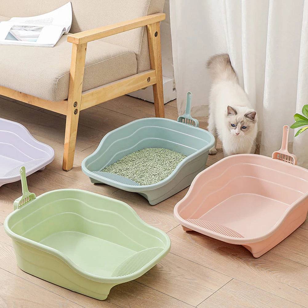 Caixa de Areia Reforçada e Compacta para Gatos Smart Pet Shop