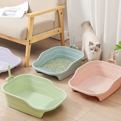 Caixa de Areia Reforçada e Compacta para Gatos Smart Pet Shop