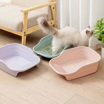Caixa de Areia Reforçada e Compacta para Gatos Smart Pet Shop